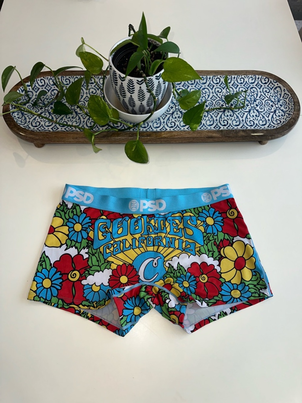 PSD Floral 'Cookies California' Boxer Briefs - Blue, Red, Yellow, Green, White